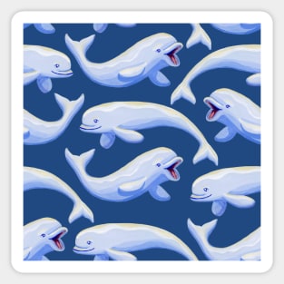 Gouache Beluga Whales Pattern Sticker